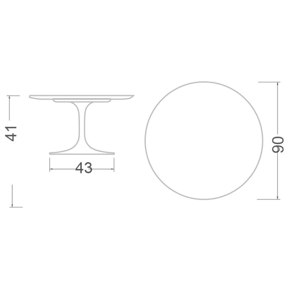 Table basse Tulipe Eero Saarinen H 41 cm en céramique Somnia, fabriquée en Italie - Écarlate Viadurini