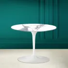 Table basse tulipe Eero Saarinen H 41 en Statuario Altissimo Made in Italy - Scarlet Viadurini