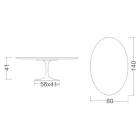 Table basse tulipe Eero Saarinen H 41 ovale avec stratifié liquide blanc - plateau écarlate Viadurini
