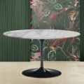 Tulip Eero Saarinen H 41 Table Basse Ovale avec Plateau en Marbre Arabesque Made in Italy - Écarlate