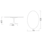 Eero Saarinen H 41 Table Basse Ovale Tulipe en Céramique Diamond Cream Made in Italy - Écarlate Viadurini