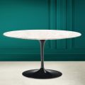 Tulip Eero Saarinen H 41 Table Basse Ovale en Céramique Diamond Cream Made in Italy - Écarlate
