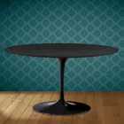 Table basse ovale Tulip d'Eero Saarinen, hauteur 41 cm, coloris écarlate, en céramique Domoos, fabriquée en Italie. Viadurini