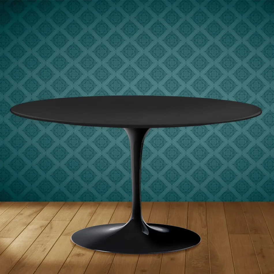 Table basse ovale Tulip d'Eero Saarinen, hauteur 41 cm, coloris écarlate, en céramique Domoos, fabriquée en Italie. Viadurini