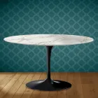 Table basse ovale Tulip d'Eero Saarinen, hauteur 41 cm, en céramique brillante, fabriquée en Italie - Écarlate Viadurini