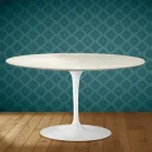 Table basse ovale Tulip d'Eero Saarinen, hauteur 41 cm, en céramique Marmorio, fabriquée en Italie - Écarlate Viadurini