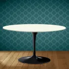 Table basse ovale Eero Saarinen Tulip H 41 en céramique Moonè, fabriquée en Italie - Écarlate Viadurini