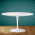 Tulip Eero Saarinen H 41 Table Basse Ovale en Céramique Morpheus Made in Italy - Écarlate