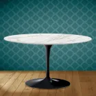 Table Basse Tulipe Eero Saarinen H 41 Ovale en Céramique Morpheus Made in Italy - Écarlate Viadurini