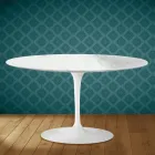 Table basse ovale Tulip d'Eero Saarinen, hauteur 41 cm, en céramique Salina, fabriquée en Italie - Écarlate Viadurini