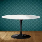 Table basse ovale Tulip d'Eero Saarinen, hauteur 41 cm, en céramique Salina, fabriquée en Italie - Écarlate Viadurini