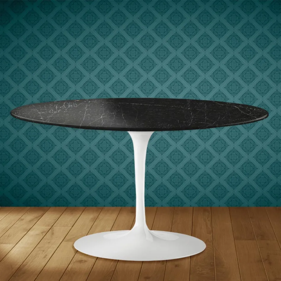 Table basse ovale Tulipe H 41 d'Eero Saarinen, en céramique Somnia, fabriquée en Italie - Écarlate Viadurini