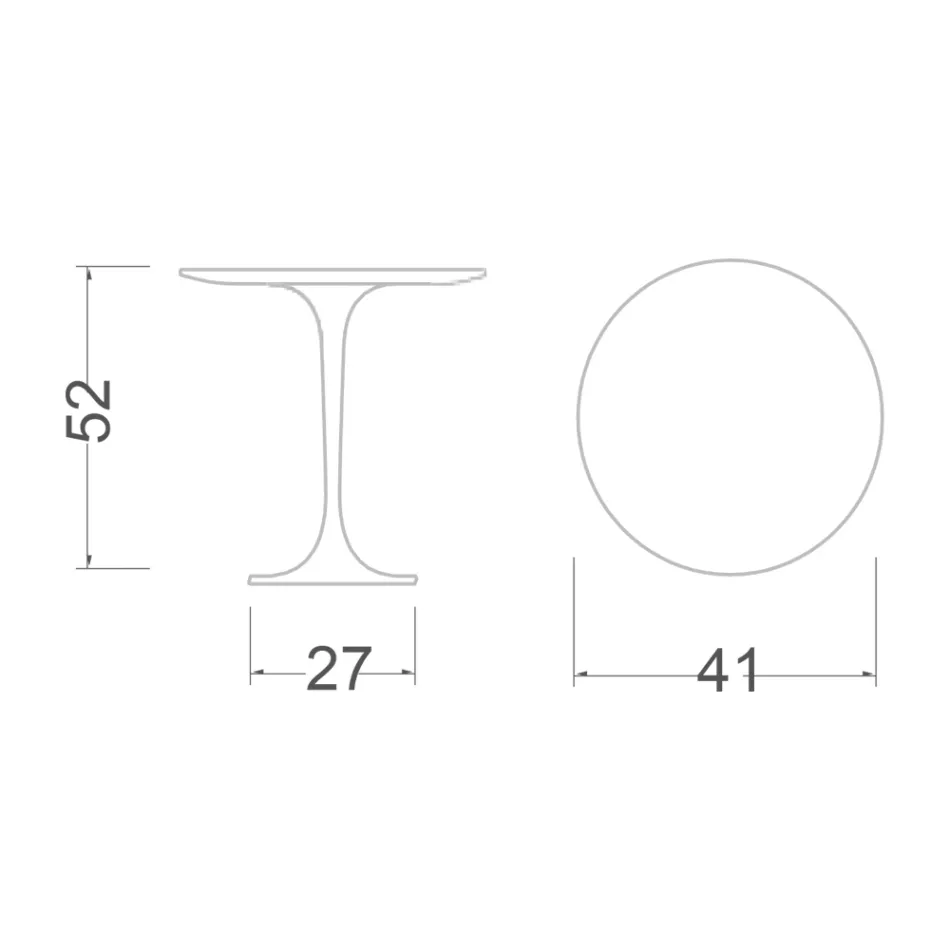 Table basse tulipe Eero Saarinen H 52 avec plateau en stratifié liquide noir Made in Italy - Scarlet Viadurini