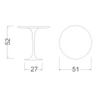 Table basse tulipe Eero Saarinen H 52 en marbre de Carrare Statuarietto Made in Italy - Écarlate Viadurini