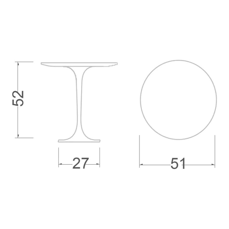 Table basse tulipe Eero Saarinen H 52 ronde en marbre Arabescato Made in Italy - Scarlet Viadurini