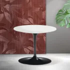 Table basse Tulipe Saarinen H 39 cm en céramique Florim blanc mat - Écarlate Viadurini