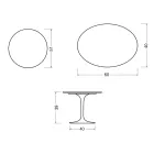 Table basse Tulipe Saarinen H 39 cm en céramique Florim blanc mat - Écarlate Viadurini