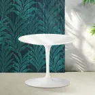 Table basse Tulipe Saarinen, hauteur 39 cm, en céramique Florim blanc brillant - Écarlate Viadurini