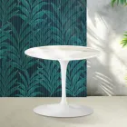 Table basse Tulipe Saarinen, hauteur 39 cm, en céramique brillante Calacatta Gold Florim - Écarlate Viadurini