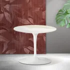 Table basse Tulip de Saarinen, hauteur 39 cm, en céramique mate Florim Calacatta Gold - Écarlate Viadurini