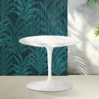 Table basse Tulipe Saarinen, hauteur 39 cm, en céramique brillante Statuario Florim - Écarlate Viadurini