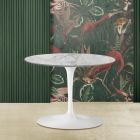 Table Basse Tulip Saarinen H 39 avec Plateau Ovale en Marbre Arabesque Made in Italy - Scarlet Viadurini