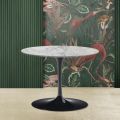 Table Basse Tulip Saarinen avec Plateau Ovale en Marbre Arabesque H 39 Made in Italy - Scarlet