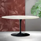 Table basse Tulip de Saarinen, hauteur 41 cm, en céramique mate Florim Calacatta Gold - Écarlate Viadurini