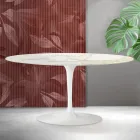 Table basse Tulip de Saarinen, hauteur 41 cm, en céramique mate Florim Calacatta Gold - Écarlate Viadurini