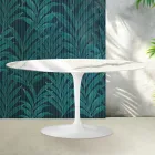 Table basse Tulipe Saarinen, hauteur 41 cm, en céramique brillante Statuario Florim - Écarlate Viadurini