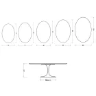 Table basse Tulipe Saarinen H 41 cm en céramique mate Florim Statuario - Écarlate Viadurini