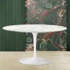 Table Basse Tulip Saarinen H 41 avec Plateau en Marbre de Carrare Made in Italy Viadurini