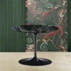 Table Basse Tulip Saarinen H 41 avec Plateau en Marbre Alpi Vert Made in Italy Viadurini