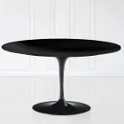 Table basse Tulip Saarinen H 41 avec plateau ovale en stratifié liquide noir Made in Italy - Scarlet Viadurini