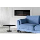 Table basse Tulip Saarinen H 41 en stratifié liquide ovale noir fabriqué en Italie - Scarlet Viadurini