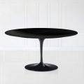 Table basse ovale Tulip Saarinen en stratifié liquide noir H 41 Made in Italy - Scarlet