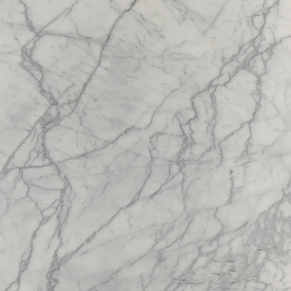 Table basse Tulip Saarinen H 41 en marbre Statuarietto Carrara Made in Italy - Scarlet Viadurini