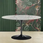 Table basse Tulip Saarinen H 41 en marbre Statuarietto Carrara Made in Italy - Scarlet Viadurini