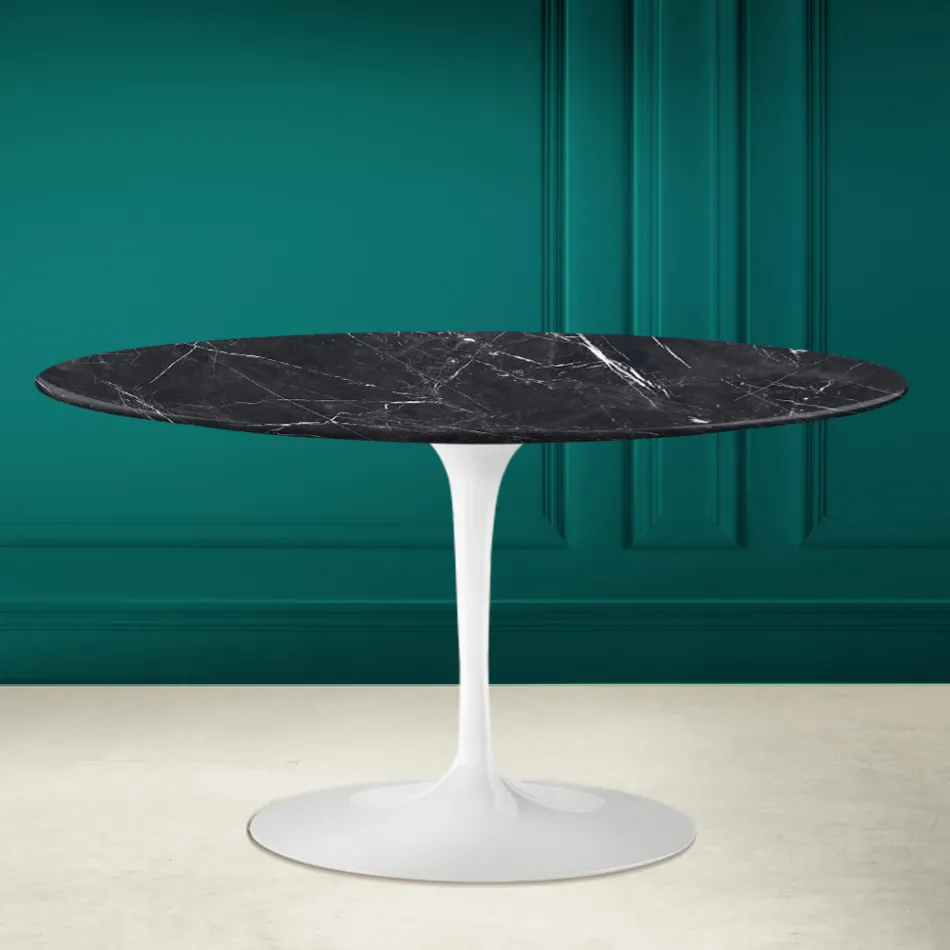 Tulip Saarinen H 41 Table Basse Ovale avec Plateau en Céramique Marquinia Viadurini