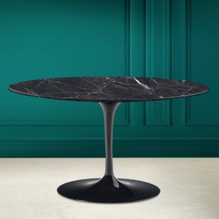 Tulip Saarinen H 41 Table Basse Ovale avec Plateau en Céramique Marquinia Viadurini