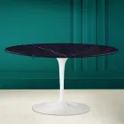 Tulip Saarinen H 41 Table Basse Ovale avec Plateau en Céramique Noir Laurent Viadurini