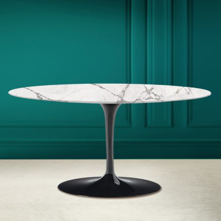 Tulip Saarinen H 41 Table Basse Ovale en Céramique Invisible Select Made in Italy - Écarlate Viadurini