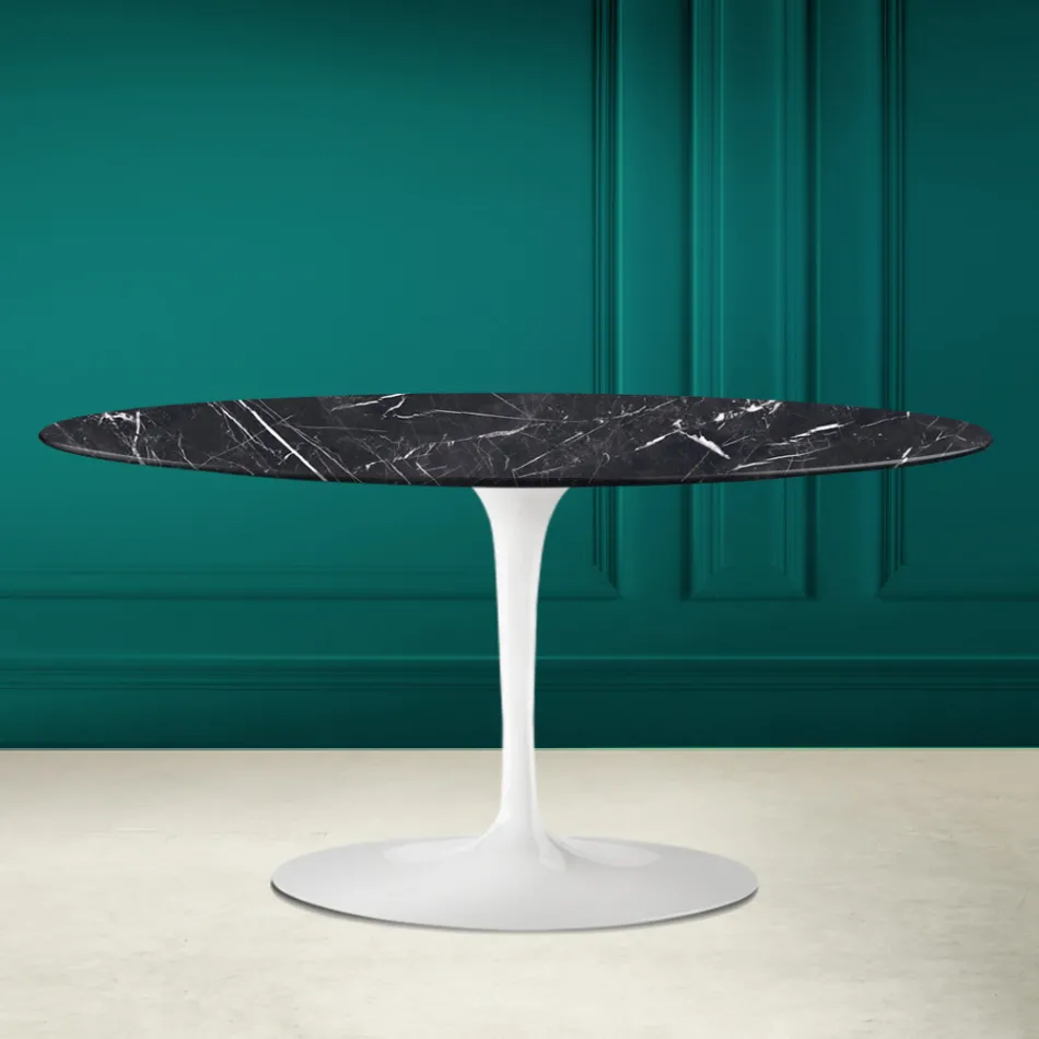 Tulip Saarinen H 41 Table Basse Ovale en Céramique Marquinia Made in Italy - Écarlate Viadurini
