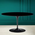 Tulip Saarinen H 41 Table Basse Ovale en Céramique Noir Absolu Made in Italy - Scarlet