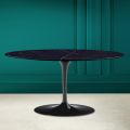 Tulip Saarinen H 41 Table Basse Ovale en Céramique Noir Laurent Made in Italy - Scarlet