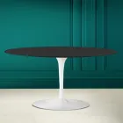 Tulip Saarinen H 41 Table Basse Ovale en Céramique Soft Noire Made in Italy - Scarlet Viadurini