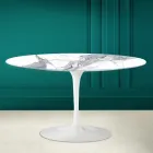 Tulip Saarinen H 41 Table Basse Ovale en Céramique Statuaire Made in Italy - Scarlet Viadurini