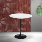 Table basse Tulipe Saarinen H 52 cm en céramique Florim blanc mat - Écarlate Viadurini