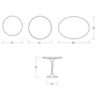 Table basse Tulipe Saarinen H 52 cm en céramique Florim blanc mat - Écarlate Viadurini