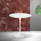 Table basse Tulipe Saarinen H 52 cm en céramique Florim blanc mat - Écarlate Viadurini